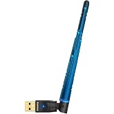 Krisnorey Upgraded USB Bluetooth 5.4 Adapter for PC, Wireless USB Dongle | Long Range 5dBi Antenna for Windows 11/10/8.1 Laptop Linux Desktop, Plug &amp; Pair Keyboard Mice Headphone Speaker Controller