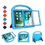 BMOUO Kids Case for New iPad 9.7 2018/2017 - Built-in Screen Protector Shockproof Light weight Handle Convertible Stand Case Cover for Apple iPad 9.7 Inch 2018 (6th Generation) / 2017 (5th Gen) - Blue