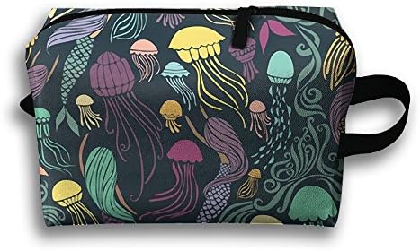 Mermaids And Jellyfish Cosmetic Bag Portable Zipper Travel Toiletries Bag For Women & Men