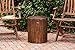 Patio Sense 62421 Michael Round Rustic Garden Stool Wood Outdoor Seating & End Table Portable Adaptable Outdoor Furniture - Seasoned Patina Finish