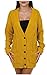 OgLuxe Women's Ladies Long Sleeve Pocket Cable Knit Chunky Cardigan Size 6-24 (L/XL (UK 16-18 EU 44-46 US 12-14), Mustard)