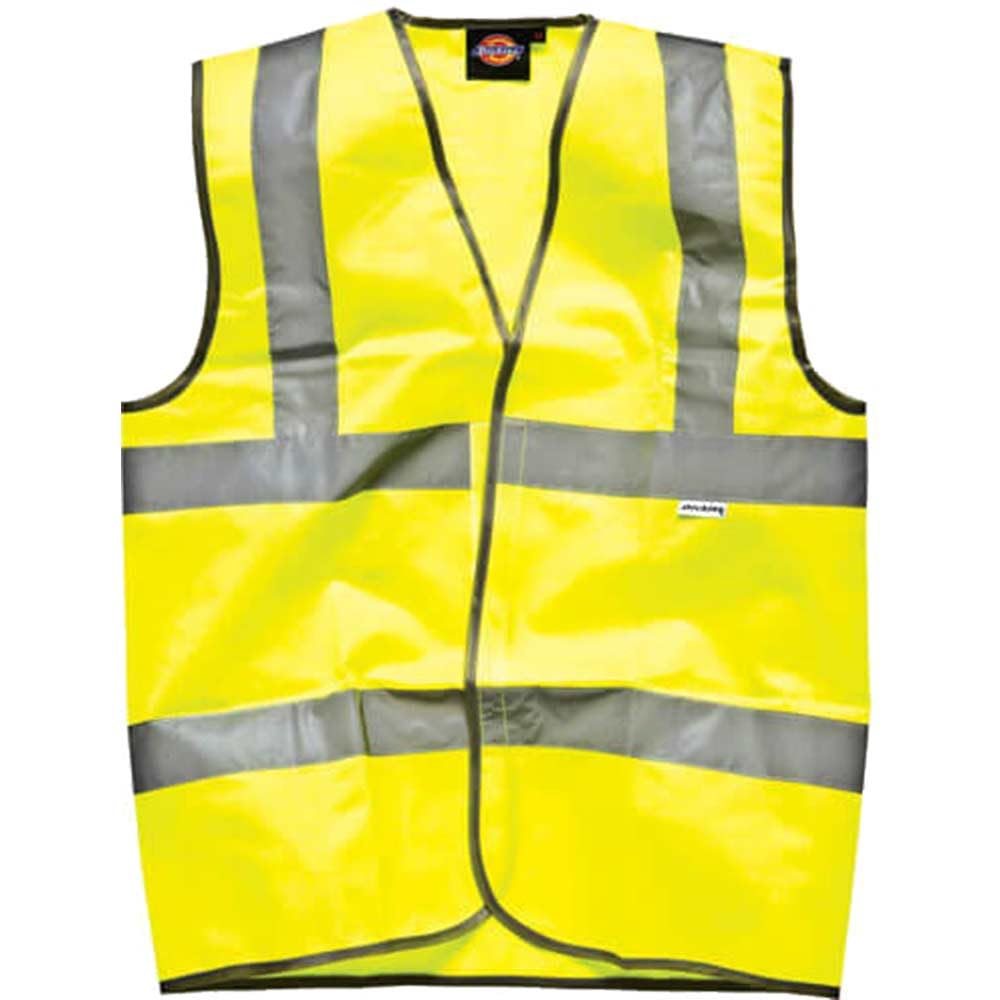 Dickies Highway Safety High Visibility Hi-Viz Yellow Waistcoat (X-Large Chest 48"-50")