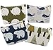 SOOKOO Animal Canvas Change Coin Purse Wallet Bag Gift with Zip and Liner, Pack of 4