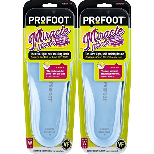 ProFoot Original Miracle Molding Insoles, Women’s 6-10, 2 Pair (Colors May Vary)