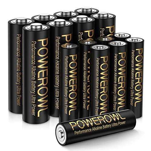 POWEROWL High-Capacity Alkaline AA AAA Batteries Combo, Long Lasting, 10-Year Shelf Life - Pack of 16
