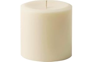 Mister Candle Dripless Vanilla Scented Ivory Pillar Candle Hand Made Vanilla Pillar Candles with Essential Oils for Home Decor, Premium Wax, 80 Hr Burn Time (4x4 inch)