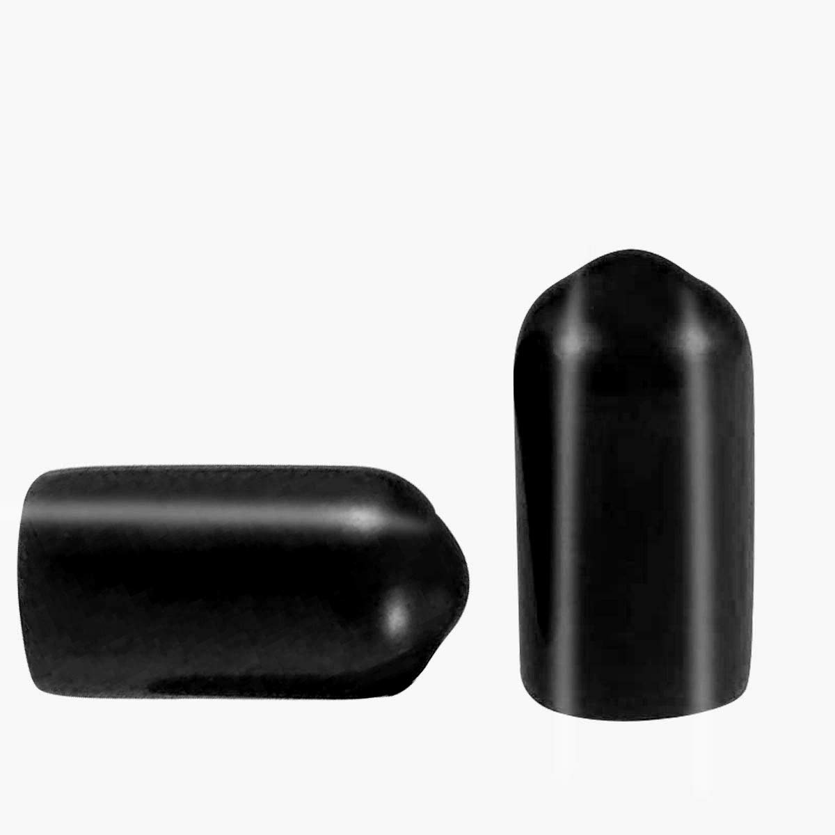 100 Pcs Screw Thread Protectors, PVC Rubber Round Tube Bolt Cap Plastic End Cap Cover Thread Protectors Black, Inner Dia 6.5mm — image 1
