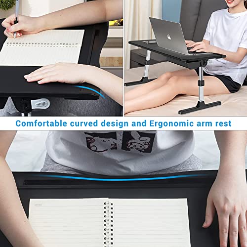 COKWEL Laptop Bed Tray Desk, PVC Leather Portable Breakfast Table