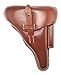 World War Supply Brown Leather German P08 Luger Holster Police Model Marked A. Fischer Berlin C2 1939