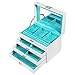 SONGMICS Jewelry Box Organizer Jewelry Storage Case with Large Mirror and 3 Drawers, Gift for Mom, White UJBC113