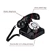 Richer-R Retro Phone,WX-3011 Vintage Retro Telephones One-line Operation with Multi Function Traditional Bell Ring,Plastic Home Telephone Retro Wire Landline Phone(Black)