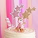 TBJSM Super Cute Gold Fly Unicorn Cake Cupcake Topper Birthday Gifts Wish Candle Wedding Party Decorations (Pink)