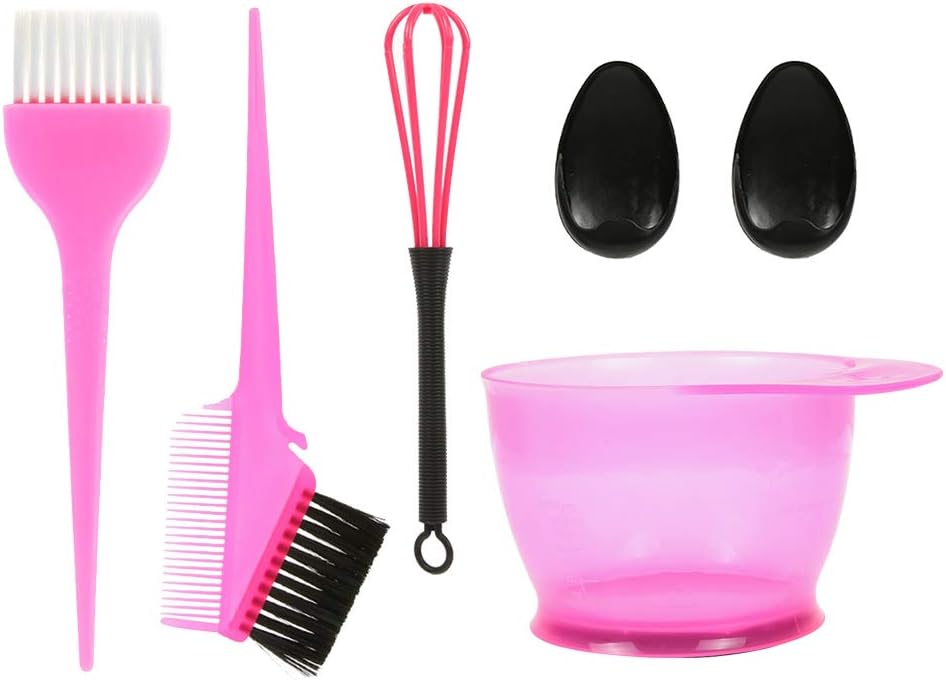 Baugger Hair Dye | 5Pcs Hair Dye Color Brush and Bowl Set Ear Caps Dye Mixer Hair Tint Dying Coloring Applicator