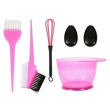 Amazon Com 5pcs Hair Dye Color Kit Anself Hair Dye Color Brush And Bowl Set Ear Caps Dye Mixer Hair Tint Dying Coloring Tools Kitchen Dining