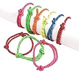 Rope Friendship Bracelets - Pack Of 12 – Fits Most Wrists - Assorted Colors Nylon Friendship Bracelets - For Kids and Adults Beauty, Fashion, Great Party Favors, Gift, Prize – By Kidsco