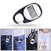 Walking Pedometer 3D Carabiner Activity Fitness Tracker with 7-Day Memory, Slient Digital Pedometer with Step, Calorie & Distance Counter for Men & Women (black)