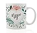 Nope Coffee Mug Gift Idea Sarcastic Floral Funny Witty Present for Smartass Not Having It Today Literally Can Not Can't Even Adulting is Hard Sister Friend 11oz Ceramic Tea Cup by Digibuddha DM0187