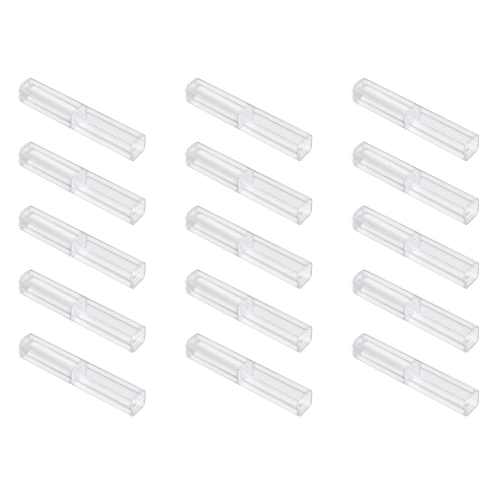 Acrylic Pen Holder, 15pcs Plastic Clear Ballpoint Pen Box Pencil Boxes Empty Bulk Case Storage Container Holder for Business Student School Office Transparent