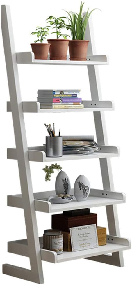 Polymer Exquisite Step Stool Solid Wood Ladder Shelf Bookshelf,Thickened Murder Easy Assembly Corner Flower Stand Library Display Stand Floor-Standing for Home or Office -B 60x30x140cm(24x12x55inch)