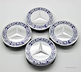Autowoor Dark Blue Wheel Center Hub Caps Mercedes Benz,75mm/3 Inch Hub Cap Cover Car Fit for Mercedes Benz All Models with (4 pcs)