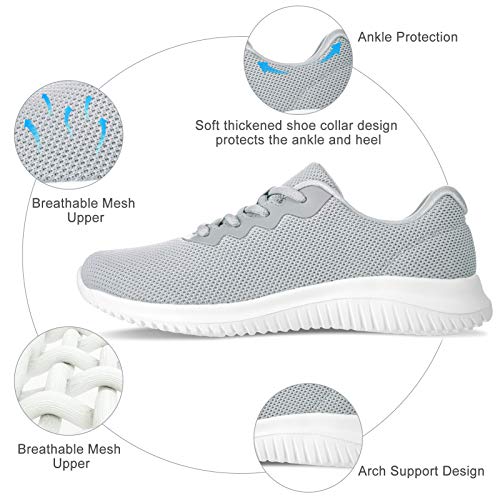 Akk Womens Lightweight Walking Shoes Comfort Tennis Fashion Sneaker Casual Lace Up Non Slip