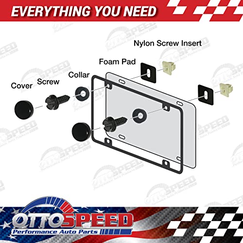 License Plate Screw Fastener Kit Black, Complete Mounting Solution