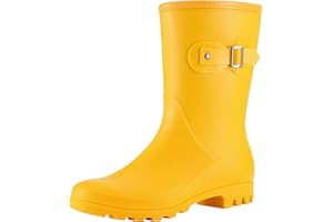 Evshine Women's Mid Calf Rain Boots Waterproof Garden Shoes