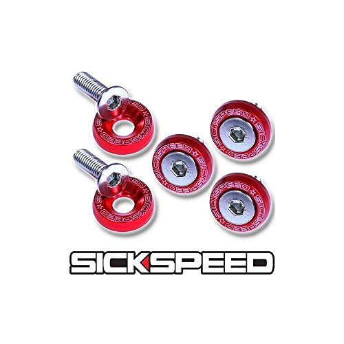 Red 20x Universal JDM Billet Fender/Bumper Washer/Bolt Engine Bay Dress Up Kit - Foto 13