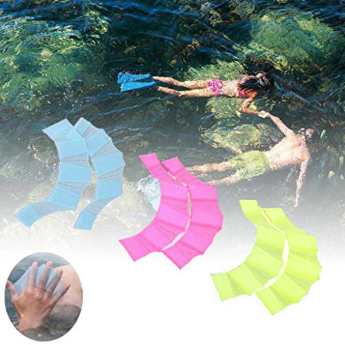 image for Fine Mens/Womens/Kids Webbed Swimming Gloves Silicone Soft Eco-Friendl