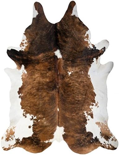 Genuine Brazilian Superior Quality Cowhide Rugs (Natural Breed) (5ft X 7ft, Brindle Brown Chocolate)