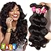 Dinoce Body Wave Bundles Human Hair Body Wave 100% Unprocessed Virgin Hair Weave 3 Bundles Natural Color for Black Women ( 14 16 18 inch )