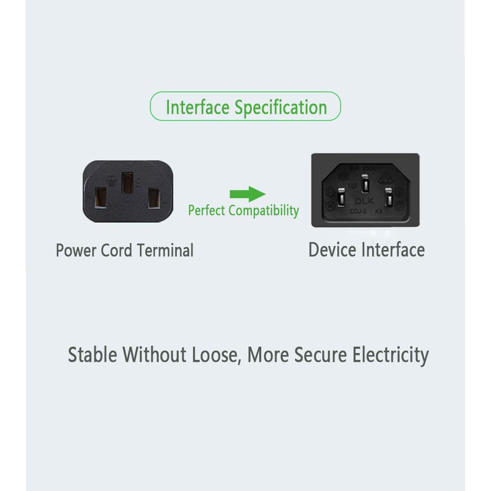 Power Cord Replacement for Sony PlayStation PS3 First Generation(Fat), Xbox 360 1st Generation(Fat) - [UL Listed] 6FT Extension 3 Prong 18 AWG Power Cord Cable
