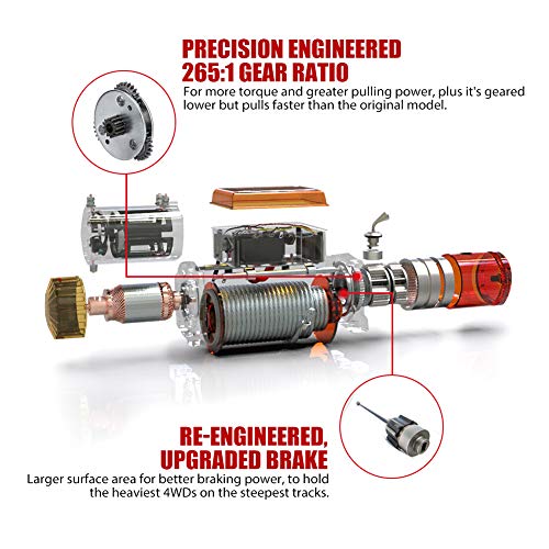 FieryRed Trailer/SUV Winch- 12 V 13000LBS Electric Winch with Synthetic Rope, Wire and Wireless Remote Control, Aluminium Fairlead - Image 2
