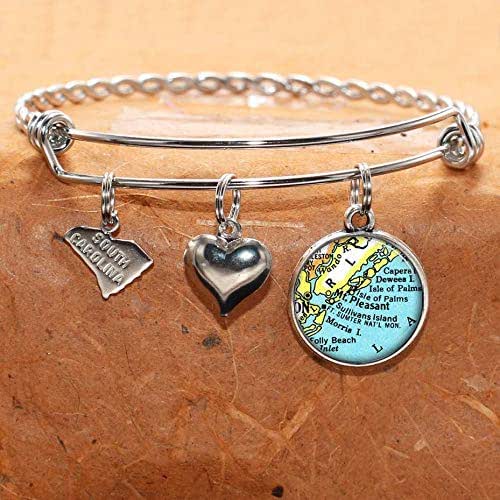 South Carolina Map Bracelet Mt Pleasant SC USA