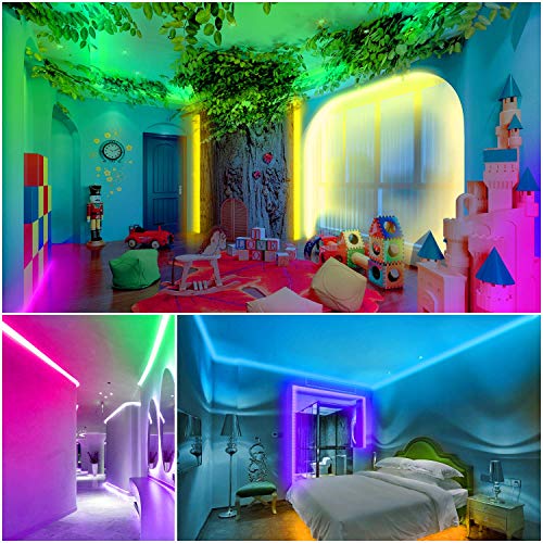 32.8ft/10M LED Strip Light RGB AveyLum Flexible Tape Lights 5050 SMD 300 LEDs Waterproof IP65 Rope Light with 44 Keys Wireless Controller and 12V Power Adapter for Home Kitchen Party TV Deco