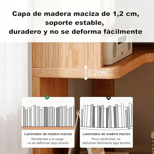 KINTOP Estante Angular para Esquinas, Librero Esquinero de Madera Maciza - Mueble Multinivel para Libros y Adornos, Ideal para Sala, Estudio o Dormitorio(40 * 40 * 161 CM)
