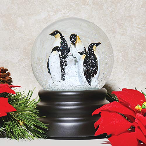 WHAT ON EARTH Musical Snow Globe - Adorable Penguins - Plays Let It Snow
