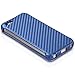 iPhone SE Case, GreatShield Shift CX Carbon Fiber Design Flip Leather Cover for Apple iPhone SE 5S 5 - Blue