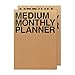 JSTORY Medium Monthly Planner Lays Flat Undated Year Round Flexible Cover Goal/Time Organizer Thick Paper Eco Friendly Customizable Stitch Bound A5 16 Months 2 Pack of 18 Sheets Kraft (Brown)