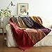 UNIGARDEN Chenille Jacquard Tassels Throw Blanket ，Soft Cozy Reversible Colorfu， Bohemian Throw Blankets Covers for Bed Couch Soft Chair （Tribal Pattern/B, Medium 60 inches x 75 inches）