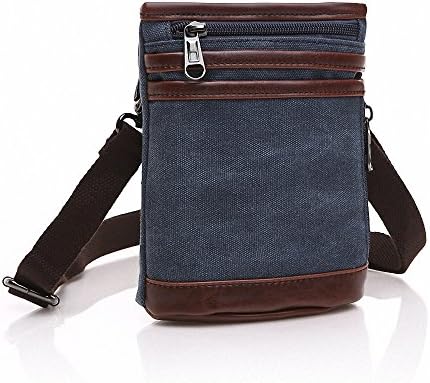 Mestart Canvas Shoulder Bag Messenger Bag Purse Wallet Waist Pack Pocket Blue