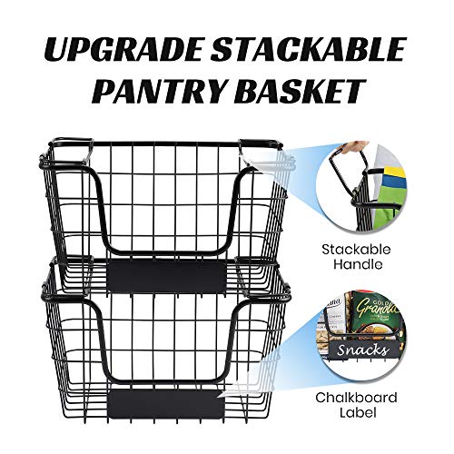 2PKStackable Wire Baskets XXL Produce Fruit Basket 18 Liter/5 Gallon