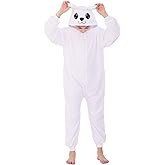 HIBCIGA Animal Onesie Costumes for Kids Adults Cosplay Halloween for Boys Girls Womens Warm Plush One Piece