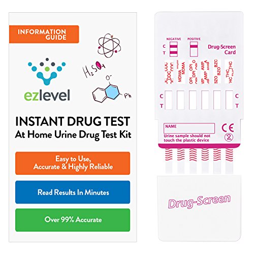 EZ Level 6 Panel Instant Urine Drug Test Multi-Drug Testing Kit Screen Dip Card (5 Tests)