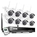 ZOSI 8CH Security Wireless Cameras System, 8Channel 1080P WiFi NVR and 8Pcs 2.0MP Security Ip Cameras Kit & 2TB hard drive - Smartphone Easy Remote Viewing Weatherproof 24/7 Reocrding Support primary