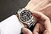 Watches Mens Sports Chronograph Waterproof Analog Quartz Watch with Black Leather Band Fashion Watch Women Watches (K-Rose Black)