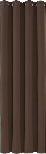 Deconovo Thermal Insulated Blackout Curtain 52 x 63 Chocolate 1 Panel Eyelet