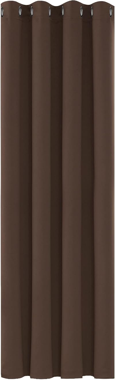 Deconovo Thermal Insulated Blackout Curtain 52 x 63 Chocolate 1 Panel Eyelet