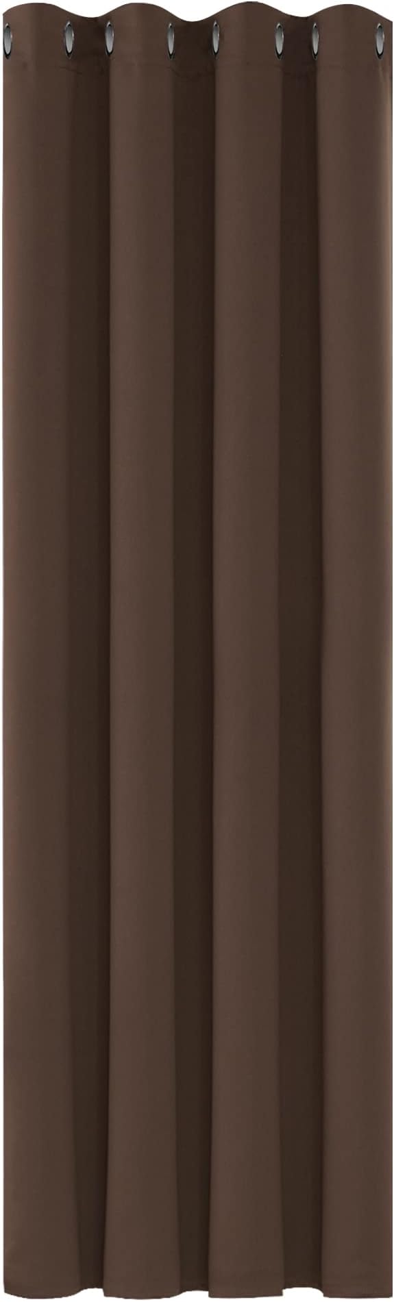 Deconovo Thermal Insulated Blackout Curtain 52 x 63 Chocolate 1 Panel Eyelet
