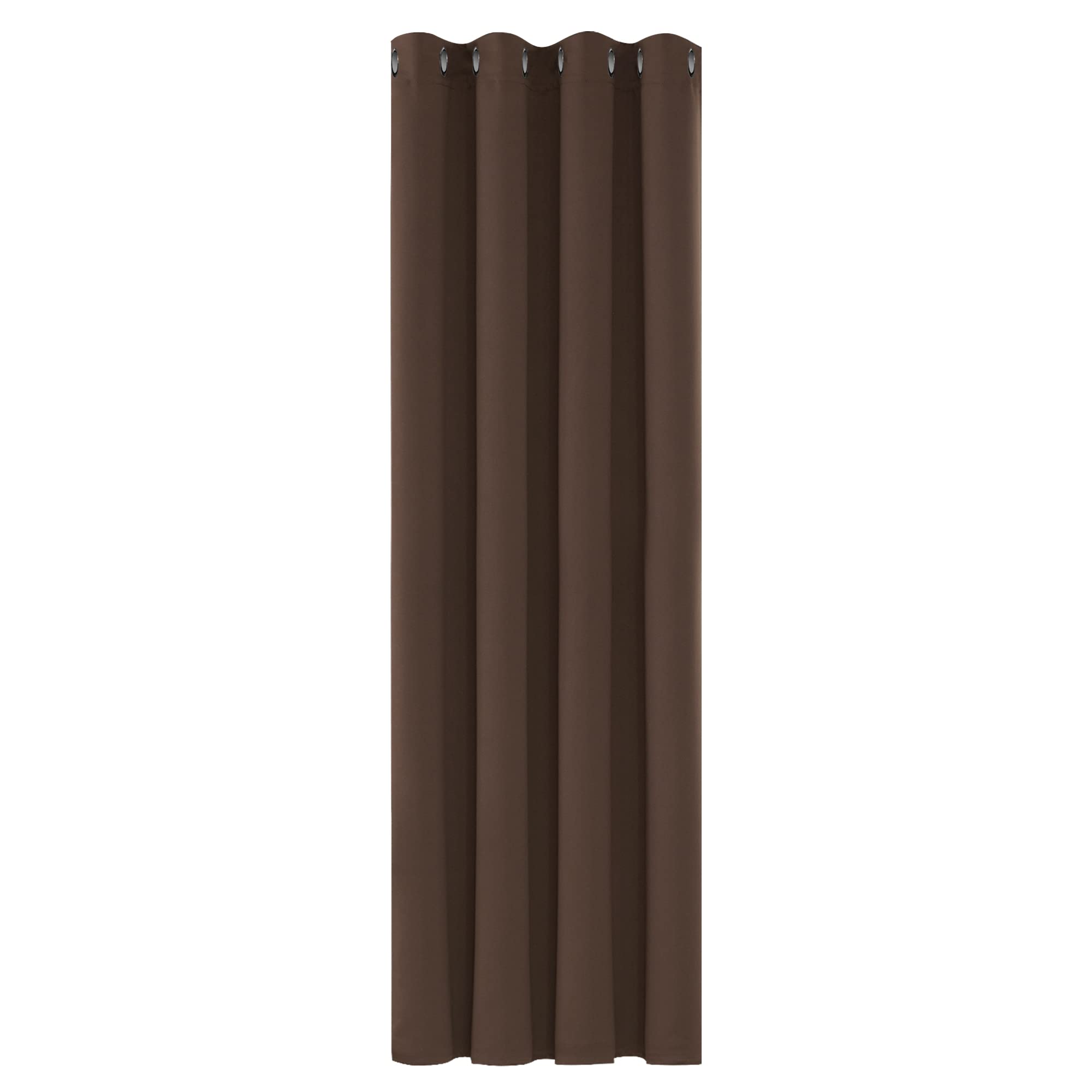 Deconovo Thermal Insulated Blackout Curtain for Small Window Energy Saving Eyelet Short Curtain for Bedroom 52"x 63" Chocolate 1 Panel